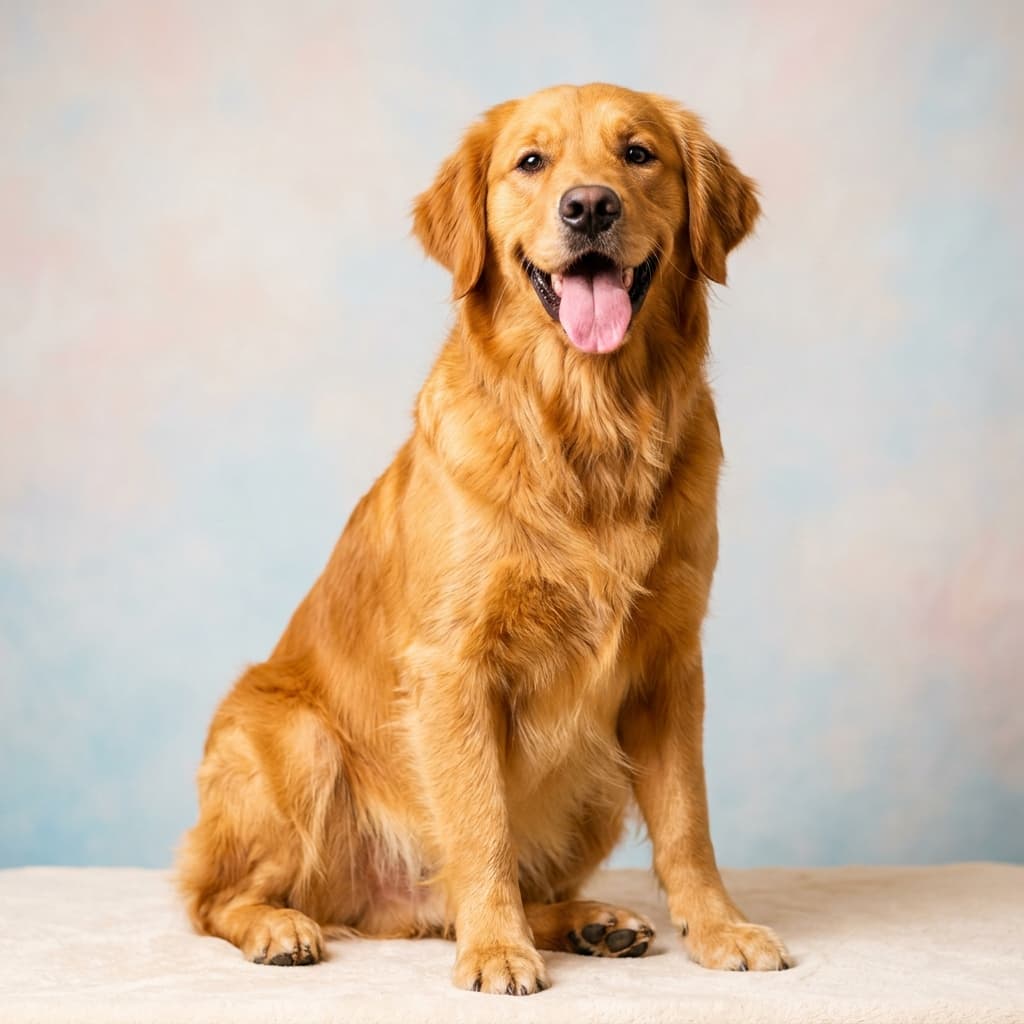 Anjing golden retriever ceria dan terawat dengan kuku serta kaki bersih
